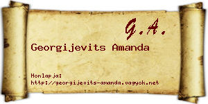 Georgijevits Amanda névjegykártya